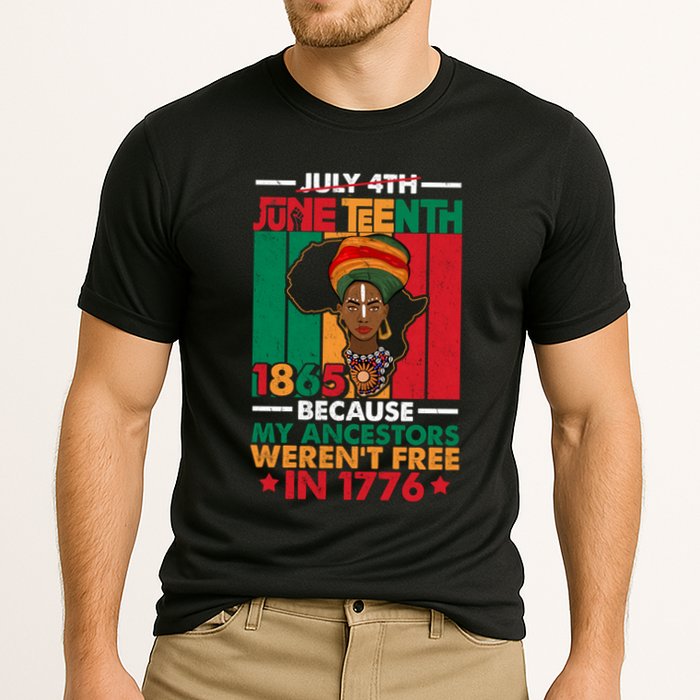 Junenth Black Because My Ancestor WerenT Free 1776 Gift Cooling Performance Crew T-Shirt