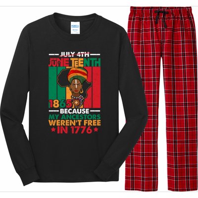 Junenth Black Because My Ancestor WerenT Free 1776 Gift Long Sleeve Pajama Set