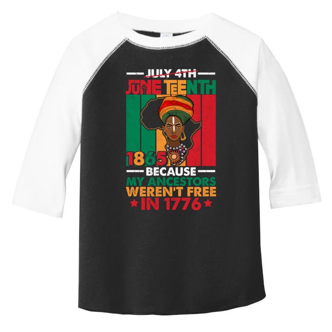 Junenth Black Because My Ancestor WerenT Free 1776 Gift Toddler Fine Jersey T-Shirt