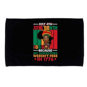 Junenth Black Because My Ancestor WerenT Free 1776 Gift Microfiber Hand Towel