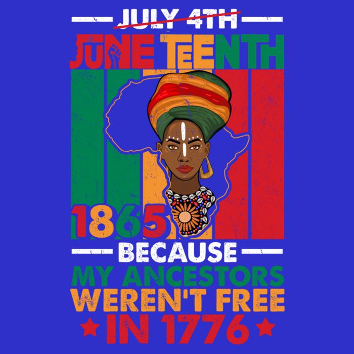Junenth Black Because My Ancestor WerenT Free 1776 Gift Women's V-Neck T-Shirt
