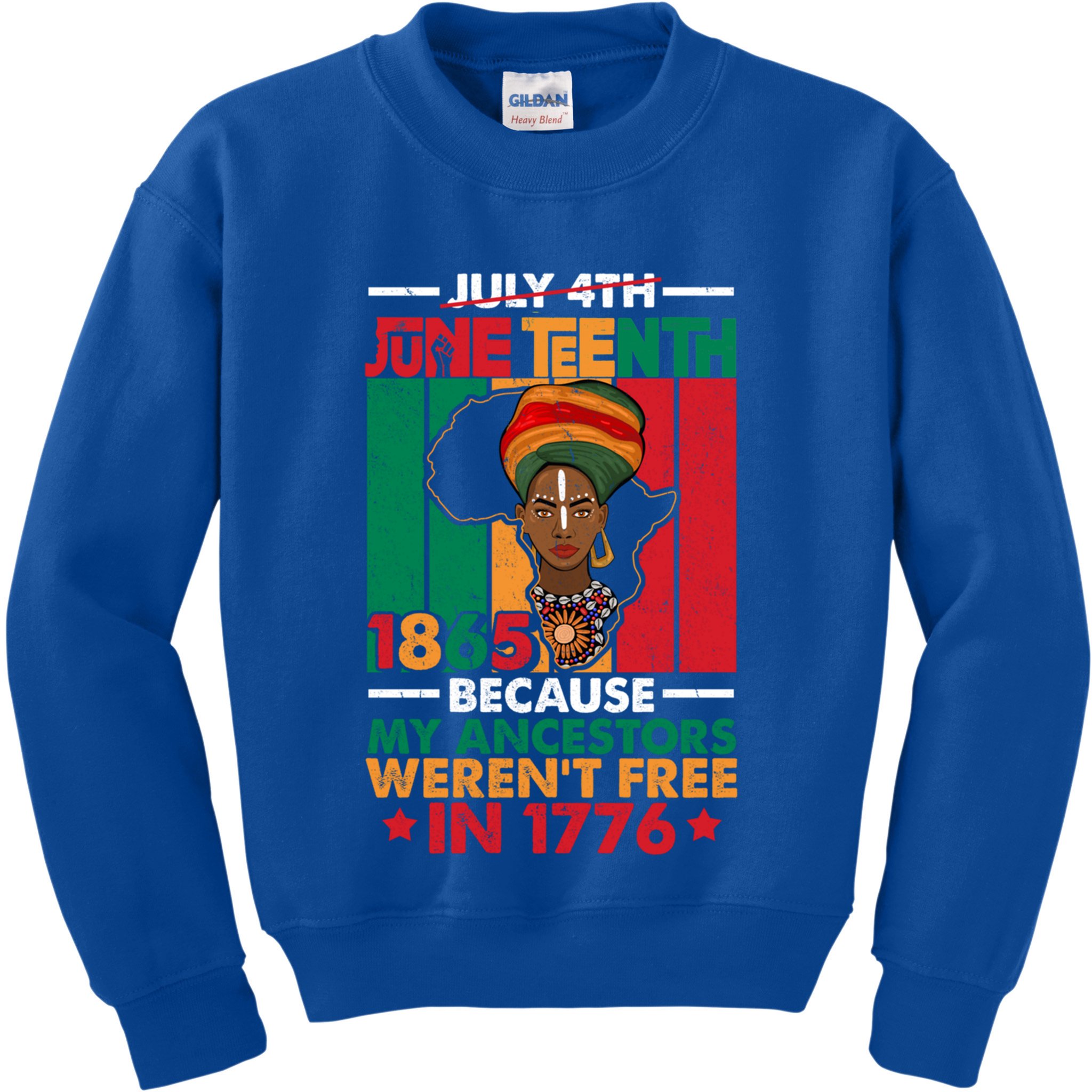 Junenth Black Because My Ancestor WerenT Free 1776 Gift Kids Sweatshirt