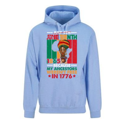 Junenth Black Because My Ancestor WerenT Free 1776 Gift Unisex Surf Hoodie