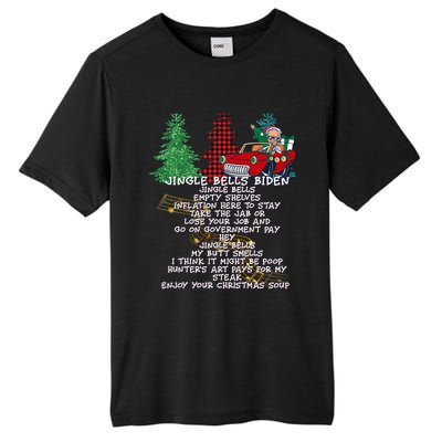 Jingle Bell Biden Xmas Santa Trump 3 Ugly Christmas Sweater Gift Tall Fusion ChromaSoft Performance T-Shirt