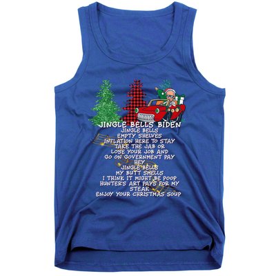 Jingle Bell Biden Xmas Santa Trump 3 Ugly Christmas Sweater Gift Tank Top