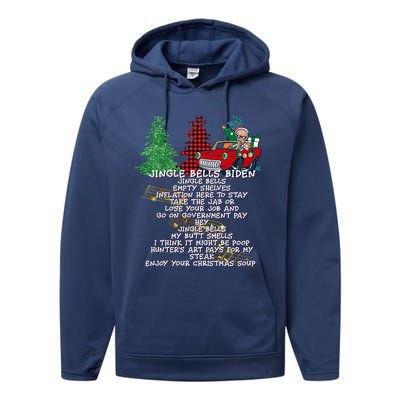 Jingle Bell Biden Xmas Santa Trump 3 Ugly Christmas Sweater Gift Performance Fleece Hoodie