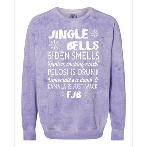 Jingle Bells Biden Smells Funny Republican Christmas Gift Colorblast Crewneck Sweatshirt