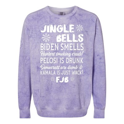 Jingle Bells Biden Smells Funny Republican Christmas Gift Colorblast Crewneck Sweatshirt