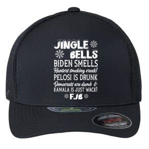 Jingle Bells Biden Smells Funny Republican Christmas Gift Flexfit Unipanel Trucker Cap