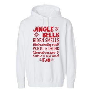 Jingle Bells Biden Smells Funny Republican Christmas Gift Garment-Dyed Fleece Hoodie