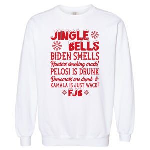 Jingle Bells Biden Smells Funny Republican Christmas Gift Garment-Dyed Sweatshirt