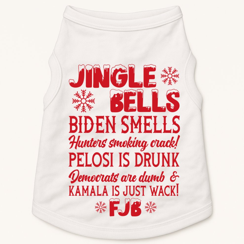 Jingle Bells Biden Smells Funny Republican Christmas Gift Doggie Tank