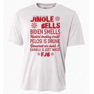 Jingle Bells Biden Smells Funny Republican Christmas Gift Cooling Performance Crew T-Shirt