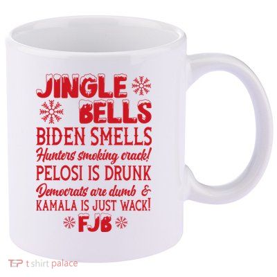 Jingle Bells Biden Smells Funny Republican Christmas Gift 11oz C Handle Ceramic Mug