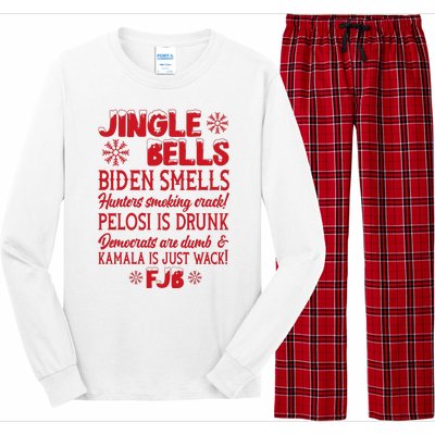 Jingle Bells Biden Smells Funny Republican Christmas Gift Long Sleeve Pajama Set