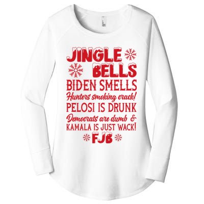 Jingle Bells Biden Smells Funny Republican Christmas Gift Women's Perfect Tri Tunic Long Sleeve Shirt