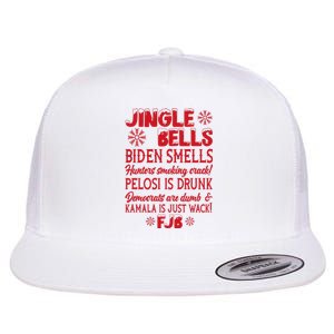 Jingle Bells Biden Smells Funny Republican Christmas Gift Flat Bill Trucker Hat