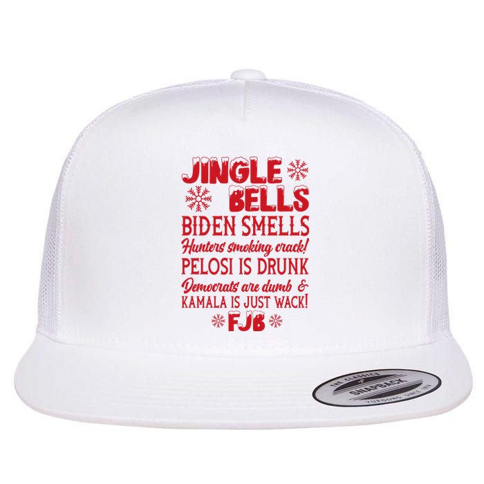 Jingle Bells Biden Smells Funny Republican Christmas Gift Flat Bill Trucker Hat