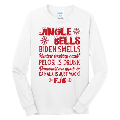 Jingle Bells Biden Smells Funny Republican Christmas Gift Tall Long Sleeve T-Shirt