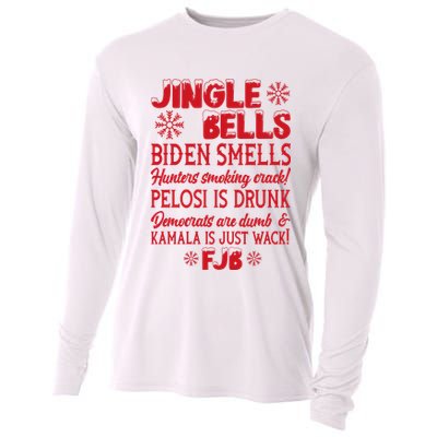 Jingle Bells Biden Smells Funny Republican Christmas Gift Cooling Performance Long Sleeve Crew