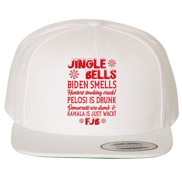 Jingle Bells Biden Smells Funny Republican Christmas Gift Wool Snapback Cap