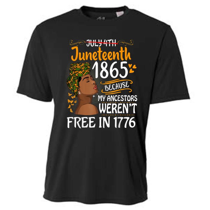 Juneteenth Black Because My Ancestor Werent Free 1776 Cooling Performance Crew T-Shirt