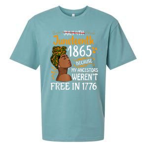 Juneteenth Black Because My Ancestor Werent Free 1776 Sueded Cloud Jersey T-Shirt