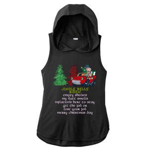 Jingle Bell Biden Xmas Santa Trump 3 Ugly Christmas Sweater Cute Gift Ladies PosiCharge Tri-Blend Wicking Draft Hoodie Tank