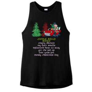 Jingle Bell Biden Xmas Santa Trump 3 Ugly Christmas Sweater Cute Gift Ladies PosiCharge Tri-Blend Wicking Tank