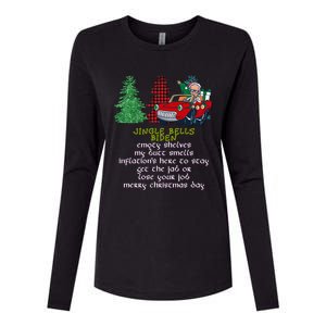 Jingle Bell Biden Xmas Santa Trump 3 Ugly Christmas Sweater Cute Gift Womens Cotton Relaxed Long Sleeve T-Shirt