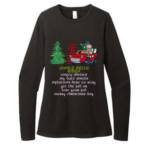 Jingle Bell Biden Xmas Santa Trump 3 Ugly Christmas Sweater Cute Gift Womens CVC Long Sleeve Shirt