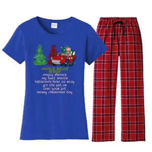 Jingle Bell Biden Xmas Santa Trump 3 Ugly Christmas Sweater Cute Gift Women's Flannel Pajama Set