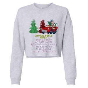 Jingle Bell Biden Xmas Santa Trump 3 Ugly Christmas Sweater Cute Gift Cropped Pullover Crew