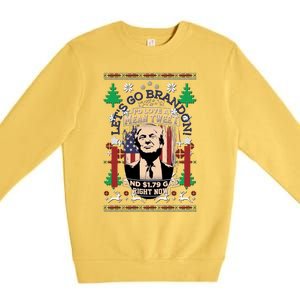 Jingle Bell Biden Xmas Santa Trump Ugly Christmas Sweater Gift Premium Crewneck Sweatshirt