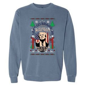 Jingle Bell Biden Xmas Santa Trump Ugly Christmas Sweater Gift Garment-Dyed Sweatshirt