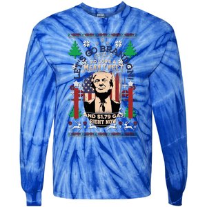 Jingle Bell Biden Xmas Santa Trump Ugly Christmas Sweater Gift Tie-Dye Long Sleeve Shirt