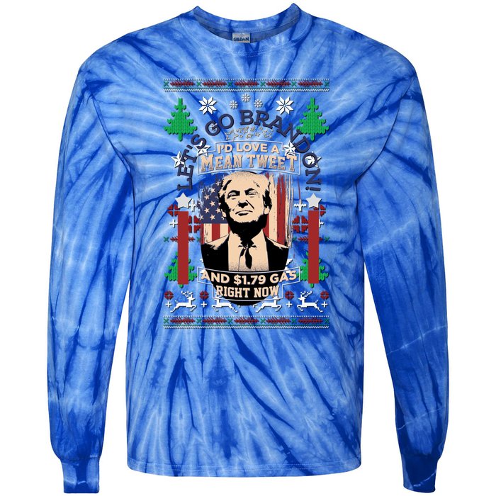 Jingle Bell Biden Xmas Santa Trump Ugly Christmas Sweater Gift Tie-Dye Long Sleeve Shirt