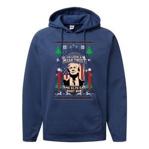 Jingle Bell Biden Xmas Santa Trump Ugly Christmas Sweater Gift Performance Fleece Hoodie