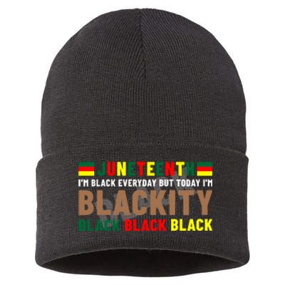 Juneteenth Blackity Black Black Black African Pride Gift Black History Month Sustainable Knit Beanie