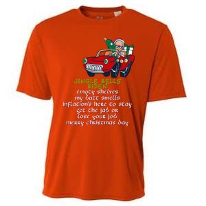 Jingle Bell Biden Xmas Santa Trump Ugly Christmas Sweater Funny Gift Cooling Performance Crew T-Shirt