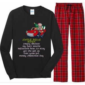 Jingle Bell Biden Xmas Santa Trump Ugly Christmas Sweater Funny Gift Long Sleeve Pajama Set