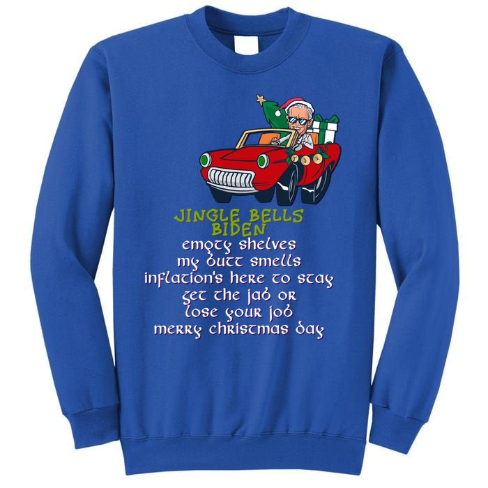 Jingle Bell Biden Xmas Santa Trump Ugly Christmas Sweater Funny Gift Tall Sweatshirt