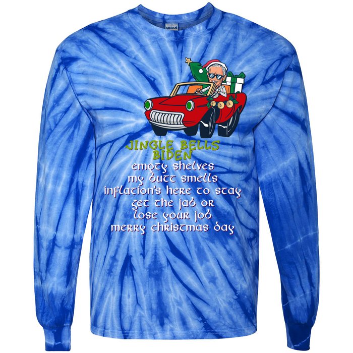 Jingle Bell Biden Xmas Santa Trump Ugly Christmas Sweater Funny Gift Tie-Dye Long Sleeve Shirt