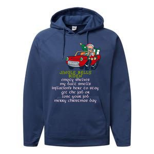 Jingle Bell Biden Xmas Santa Trump Ugly Christmas Sweater Funny Gift Performance Fleece Hoodie