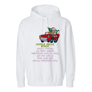 Jingle Bell Biden Xmas Santa Trump Ugly Christmas Sweater Funny Gift Garment-Dyed Fleece Hoodie