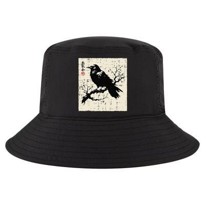 Japanese Bird Black Raven Vintage Crow Art Cool Comfort Performance Bucket Hat