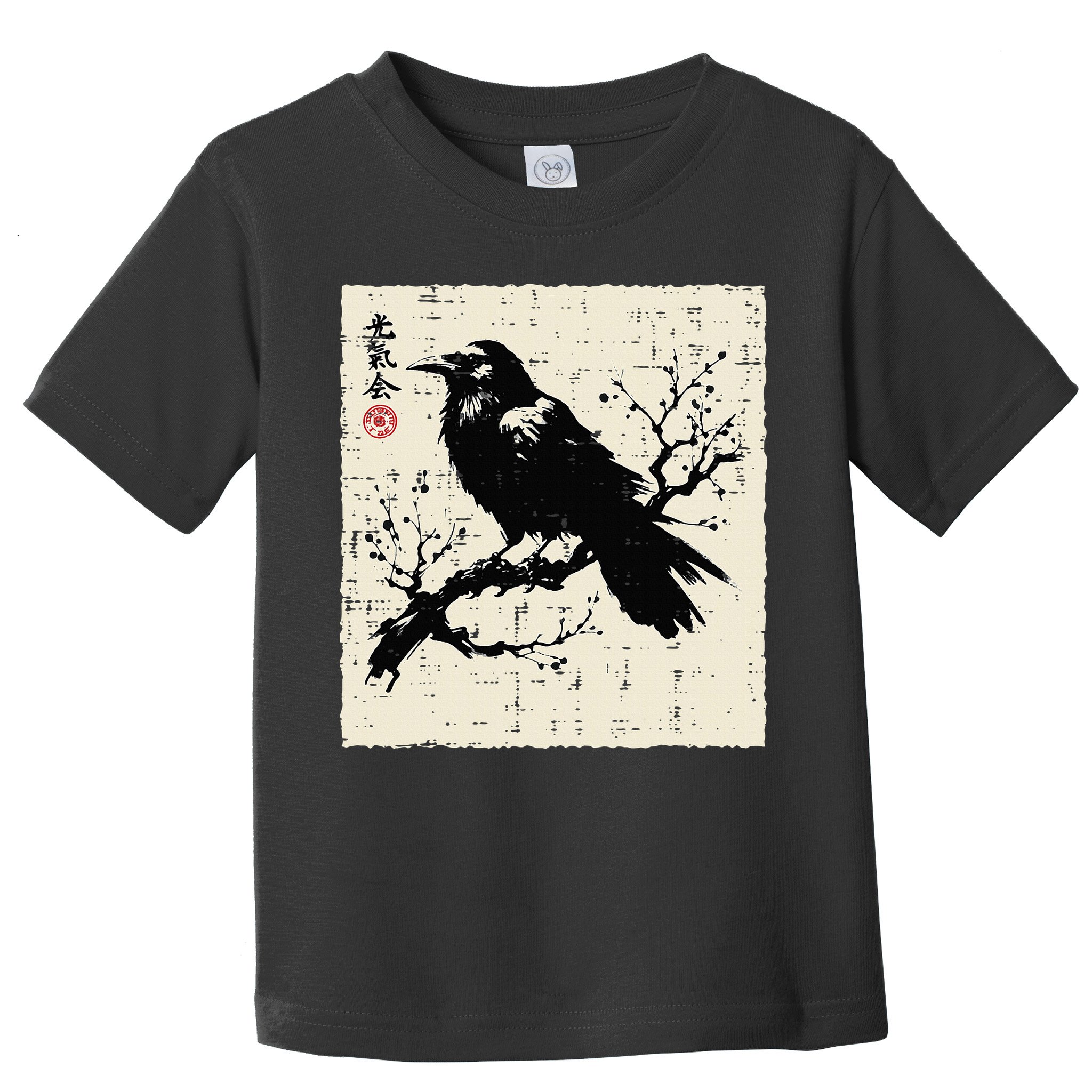 Japanese Bird Black Raven Vintage Crow Art Toddler T-Shirt