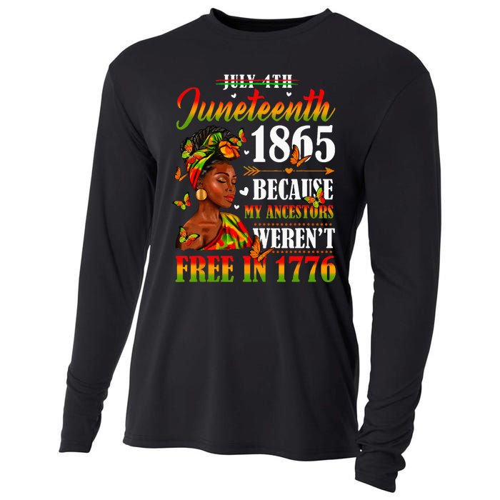 Juneteenth Black Because My Ancestor Werent Free 1776 Cooling Performance Long Sleeve Crew