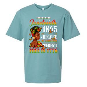 Juneteenth Black Because My Ancestor Werent Free 1776 Sueded Cloud Jersey T-Shirt