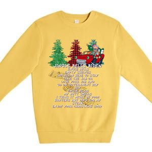 Jingle Bell Biden Xmas Santa Trump 3 Ugly Christmas Sweater Gift Premium Crewneck Sweatshirt